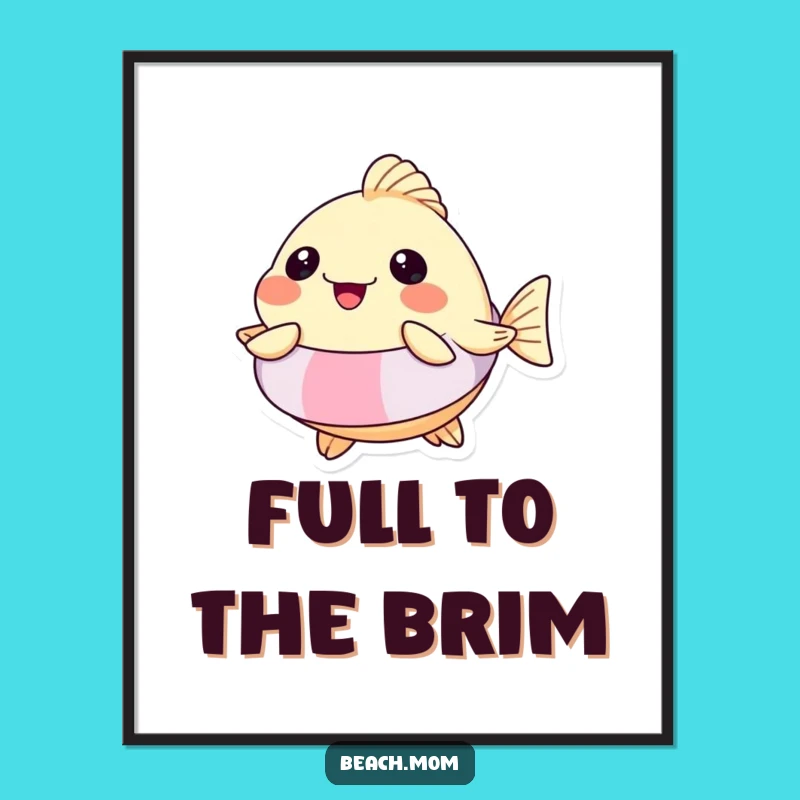 Funny Pufferfish Floatie Digital Art: Hilarious Pool Decor, Instant Funny Gift