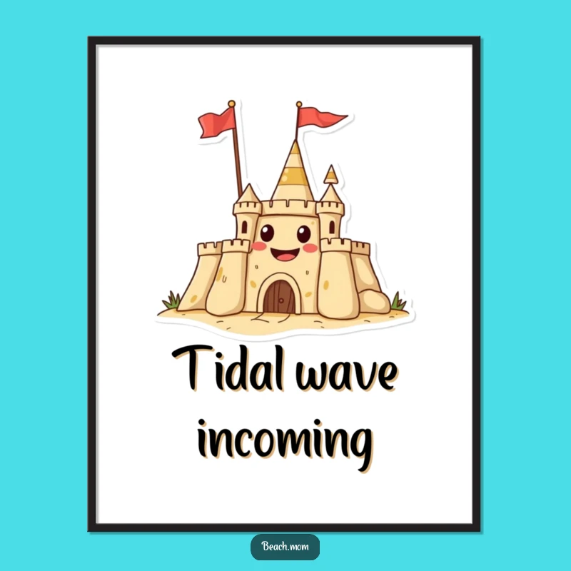 Funny Sandcastle Grin Digital Art - Hilarious Beach Castle Print!