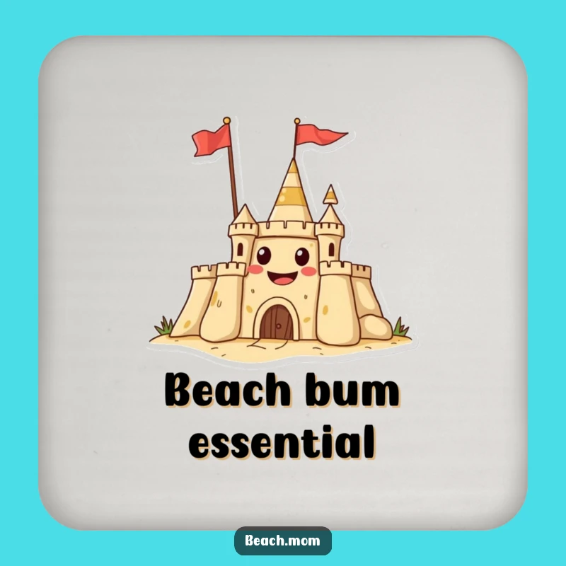 Funny Sandcastle Grin Coaster - Hilarious Beach Castle Drink Protector!