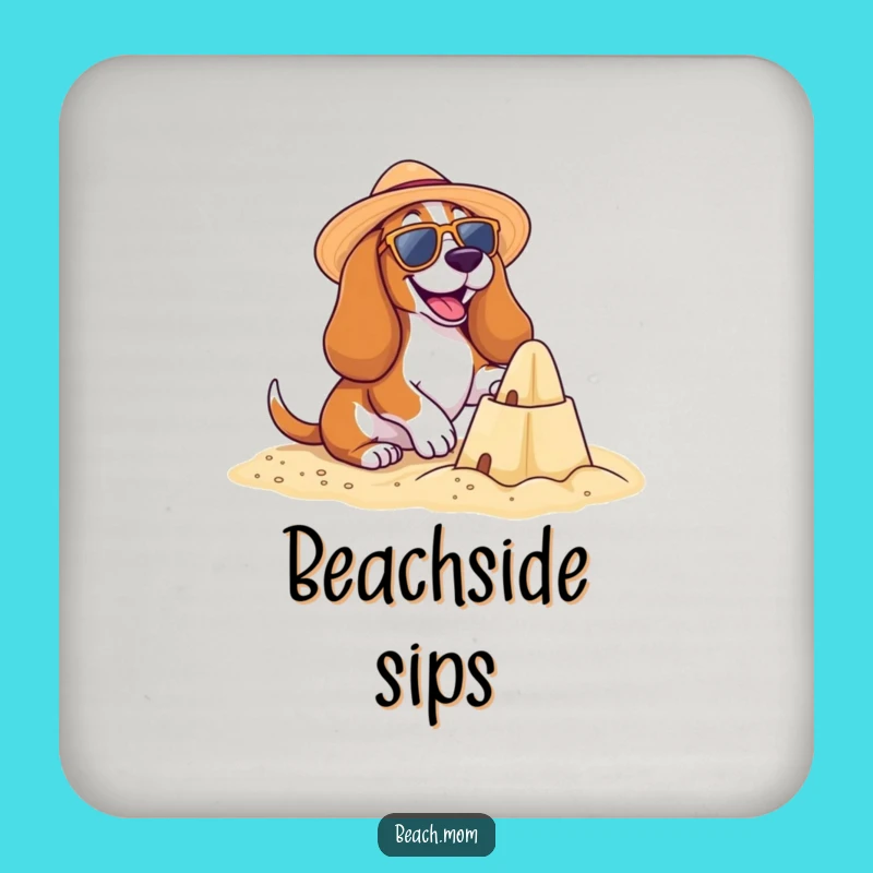 Funny Basset Hound Beach Coasters: Protect Surfaces with Sandcastle Charm