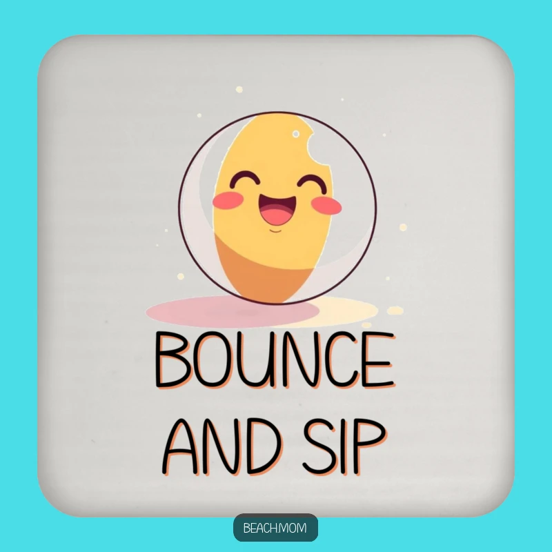 Funny Beach Ball Drink Coaster: Protect Surfaces with Sunny Humor