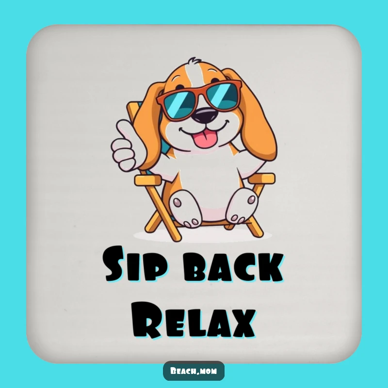 Funny Basset Hound Cool Coasters - Beach Dog Drink Protection