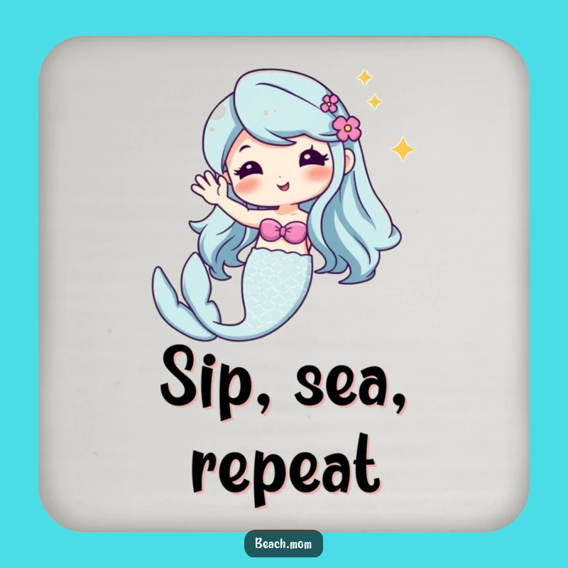 Funny Kawaii Mermaid Coaster - Cute Cartoon Decor for Magical Spaces