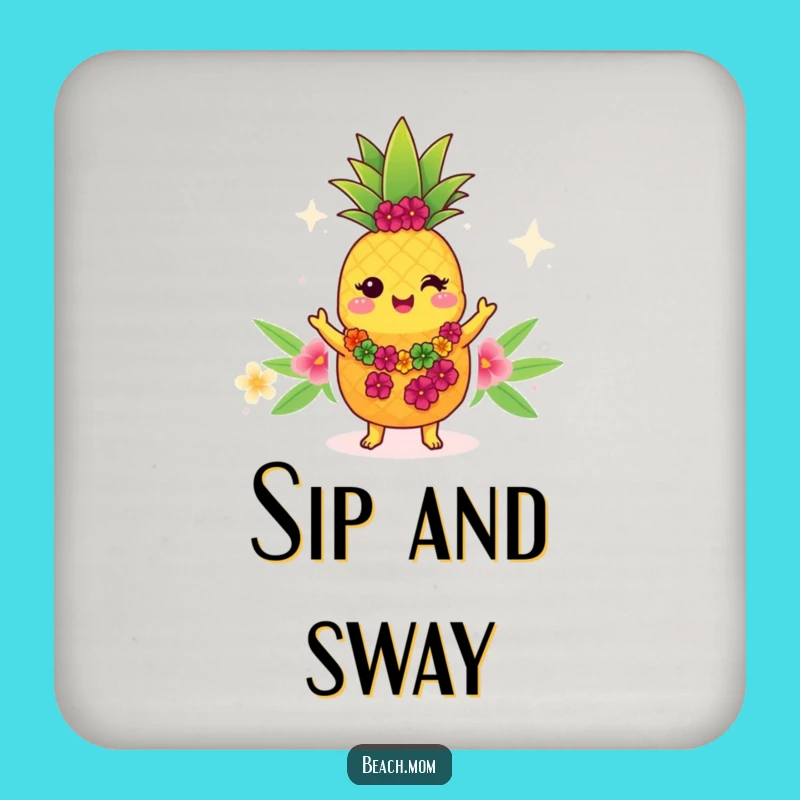 Funny Kawaii Pineapple Coaster - Tropical Cartoon Decor for Island Parties