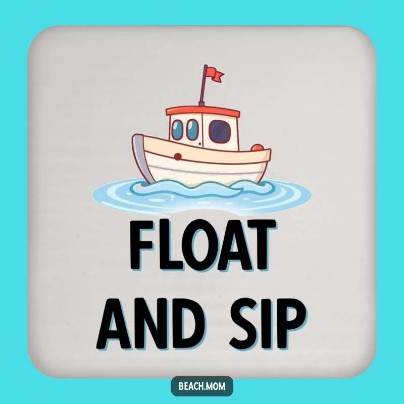 Funny Little Boat Drink Coasters: Protect Surfaces with a Bobbing Waves Design Gift