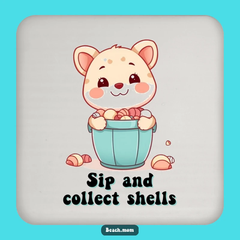 Funny Seashell Coaster, Happy Bucket Decor, Perfect Gift for Tables