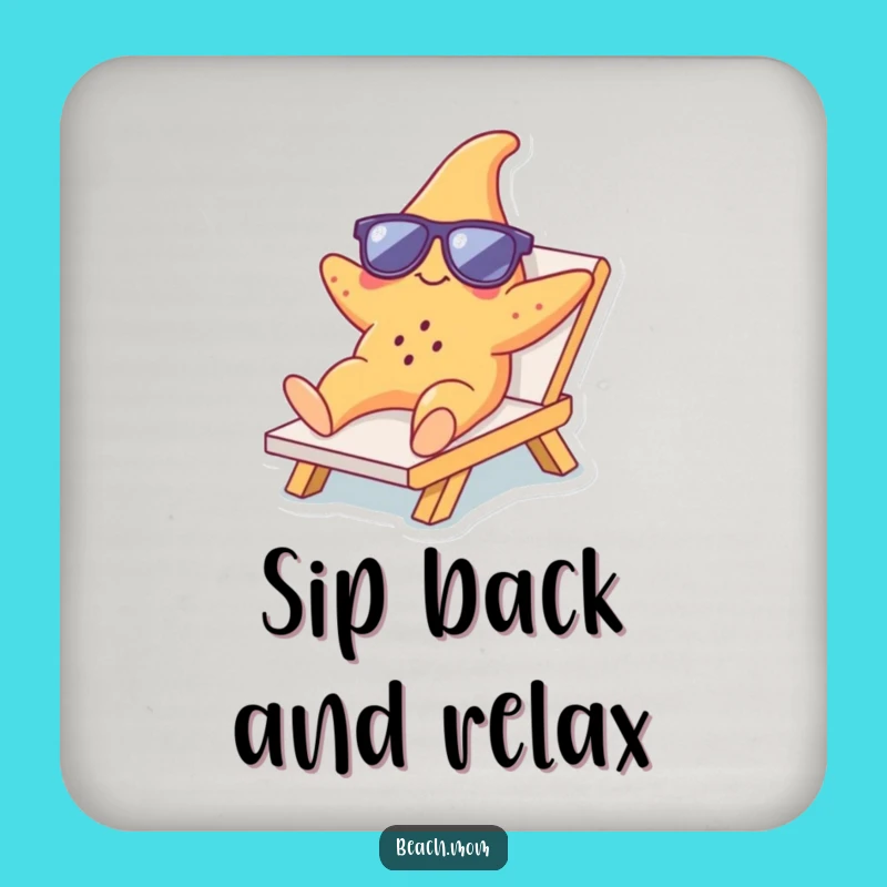 Funny Starfish Lounger Coaster Set: Hilarious Beach Protection, Perfect Funny Gift for Hosts