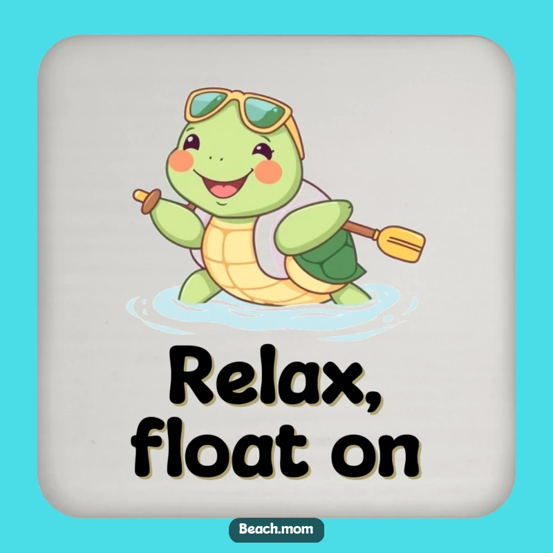 Funny Turtle Floatie Drink Coaster: Protect Surfaces with Cheerful Aquatic Humor