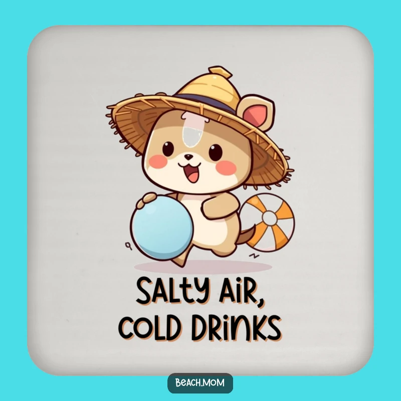 Funny Beach Animal Coaster - Straw Hat Ball Chasing Protection