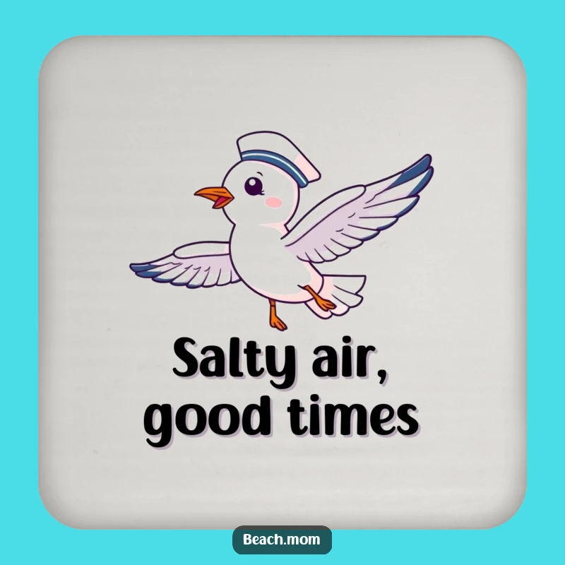 Funny Seagull Coaster: Delighted Bird Soaring Happily
