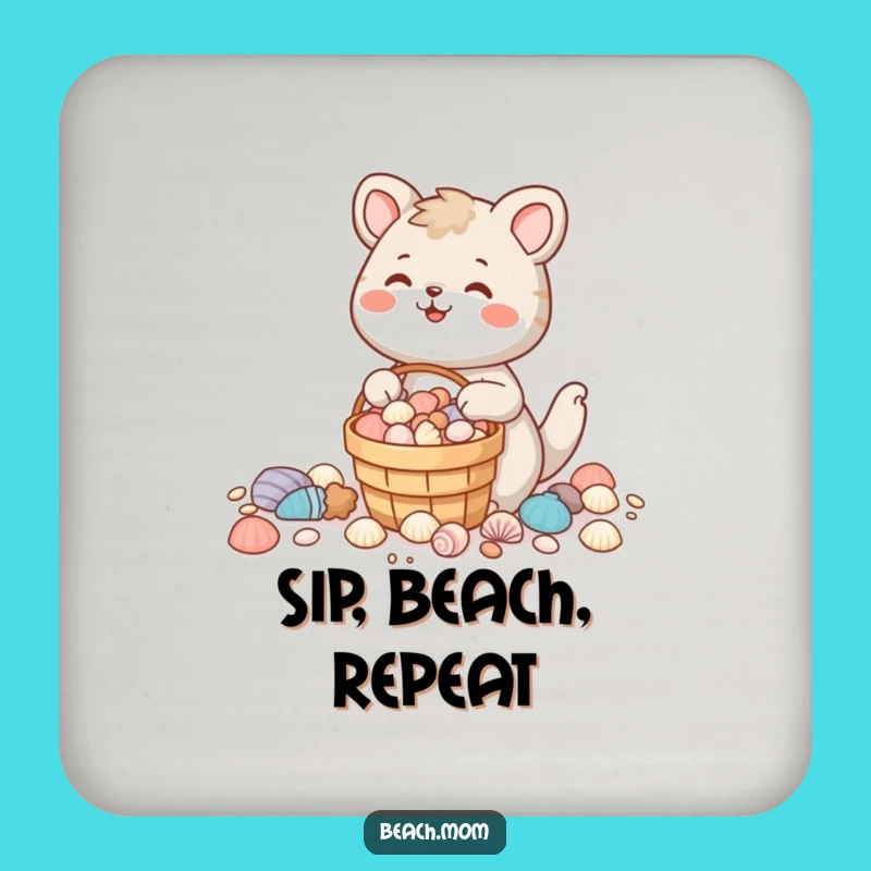 Funny Seashell Collector Animal Coaster Set - Protect Surfaces with Funny Gifts