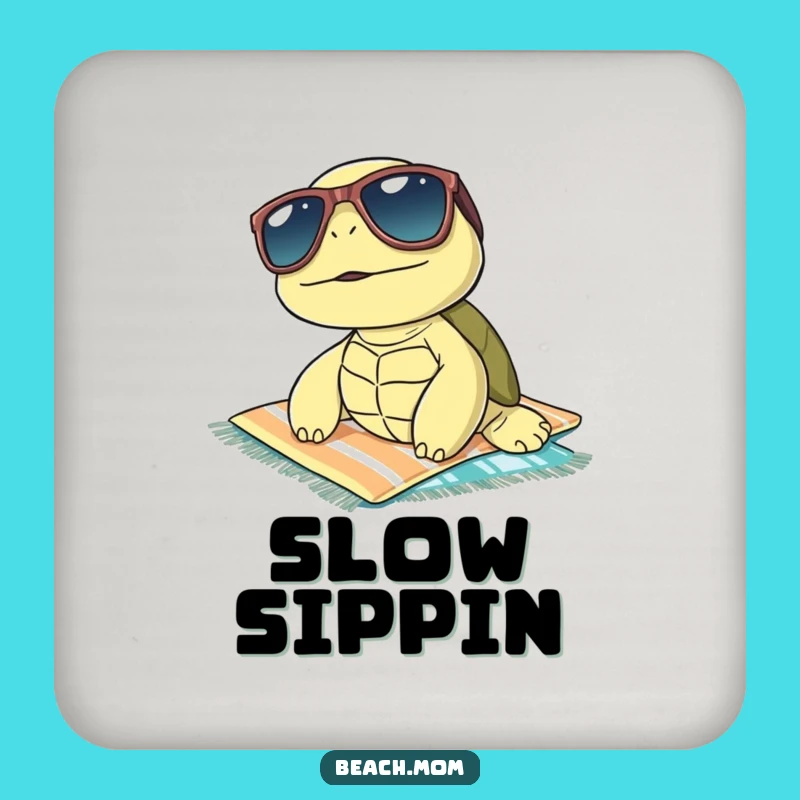 Funny Turtle Sunbathing Drink Coaster: Protect Your Furniture with Beachy Cool