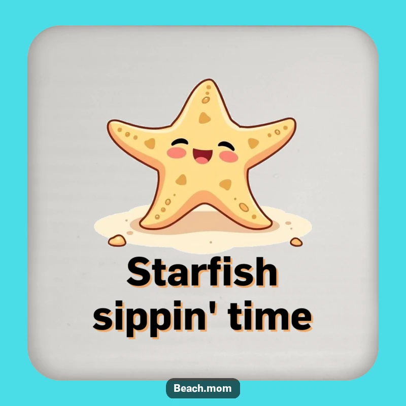Funny Starfish Drink Coaster: Beach Wiggling Arms Protection Gift!