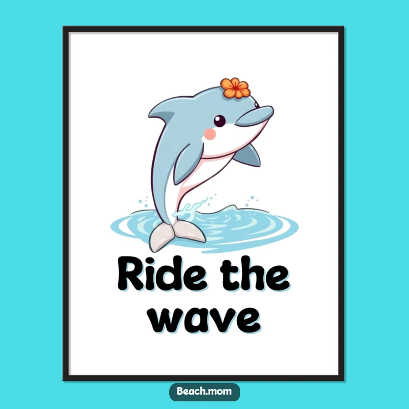 Funny Dolphin Lei Poster: Bring Tropical Humor to Your Walls