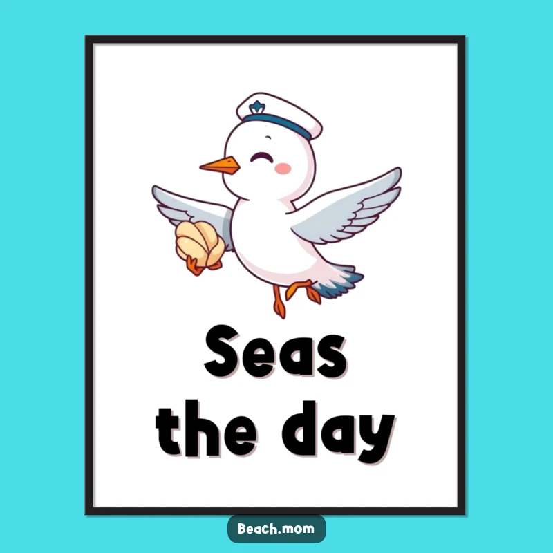 Funny Seagull Sailor Poster: Bring Coastal Giggles Home