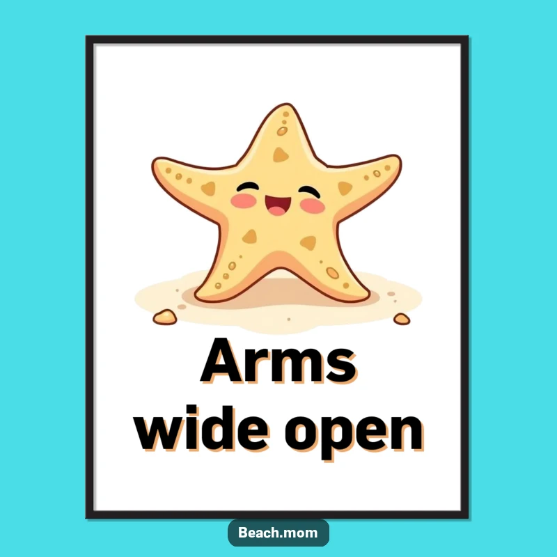 Funny Starfish Poster: Delightful Beach Wiggling Art Gift!