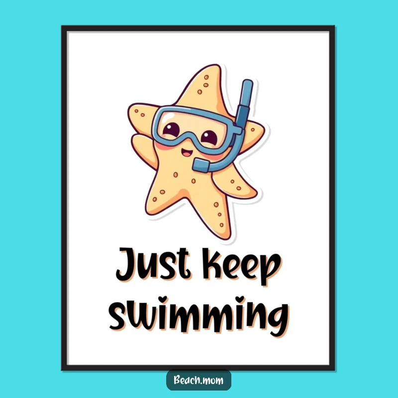 Funny Starfish Snorkel Poster: Bring Playful Depths Home