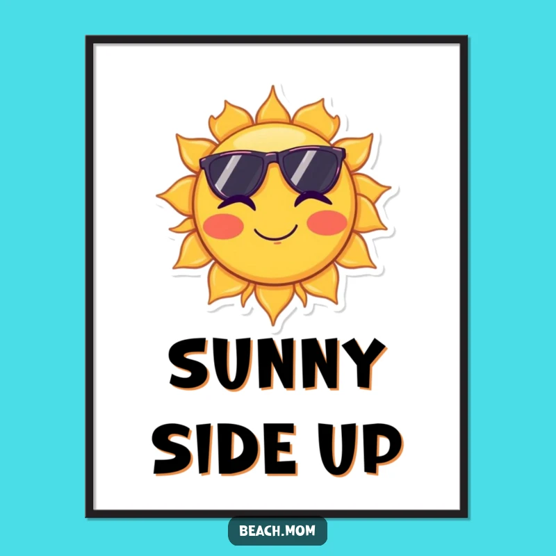 Funny Sun Sunglasses Wink Poster - Hilarious Celestial Wall Art!