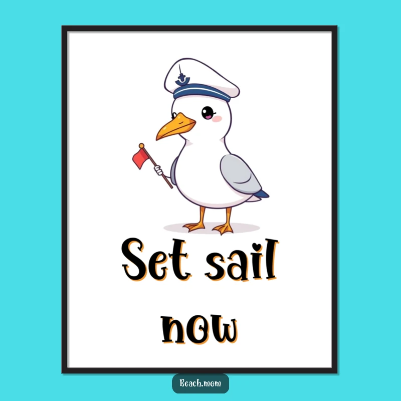 Funny Sailor Gull Poster: Nautical Humor for Your Walls
