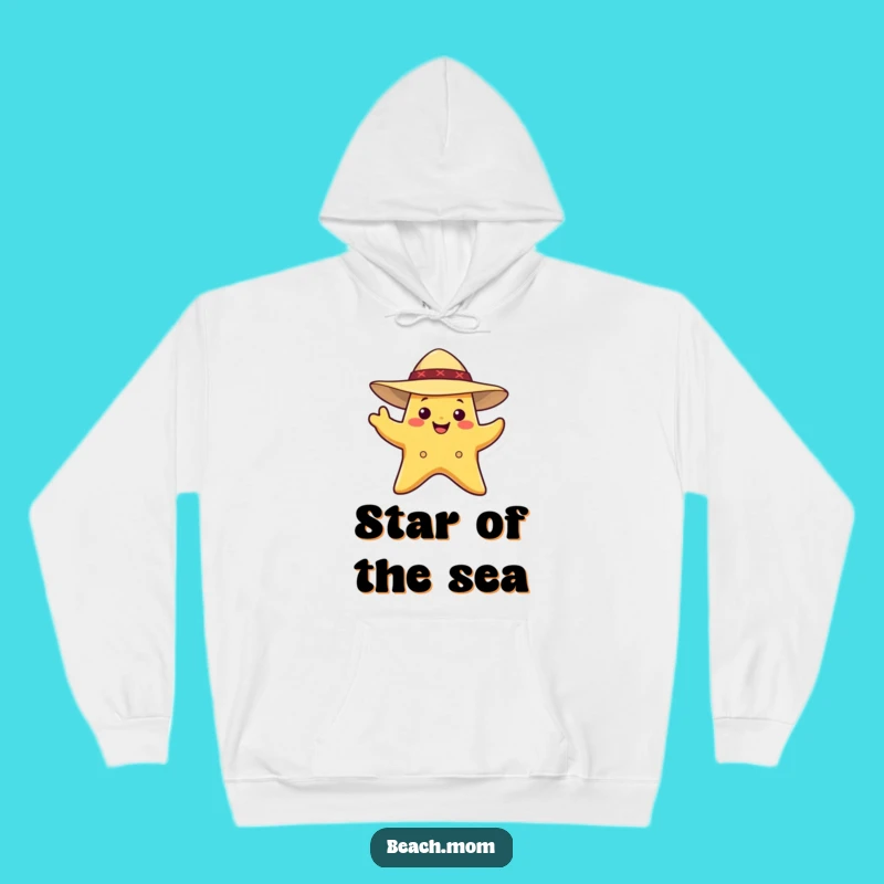 Cozy Funny Starfish Sun Hat Hoodie: Beach Vibes Year-Round