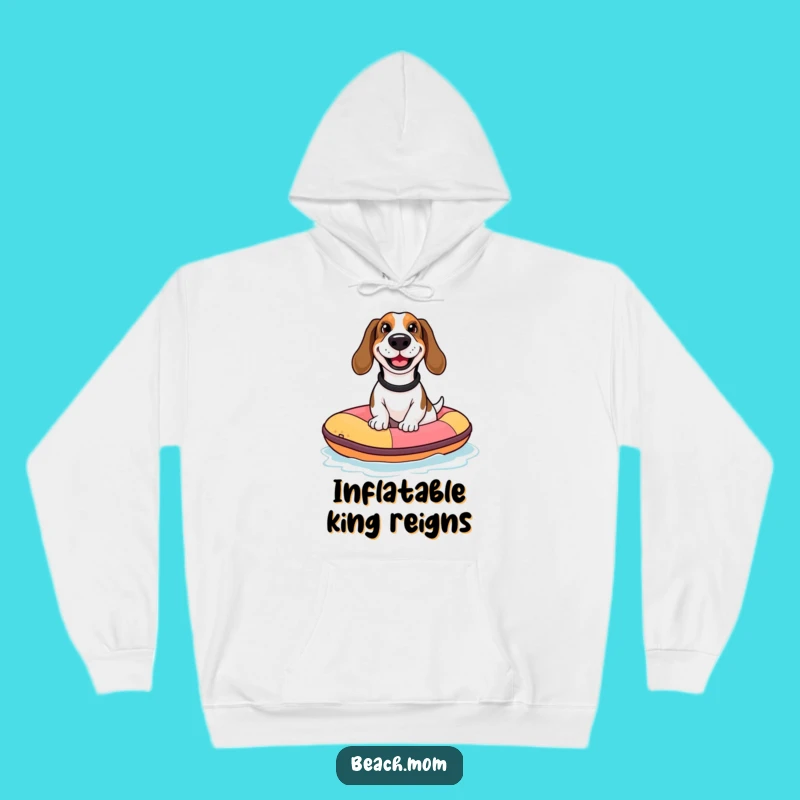 Funny Basset Hound Raft Ride Hoodie: Cozy Dog Gift for Water Fans