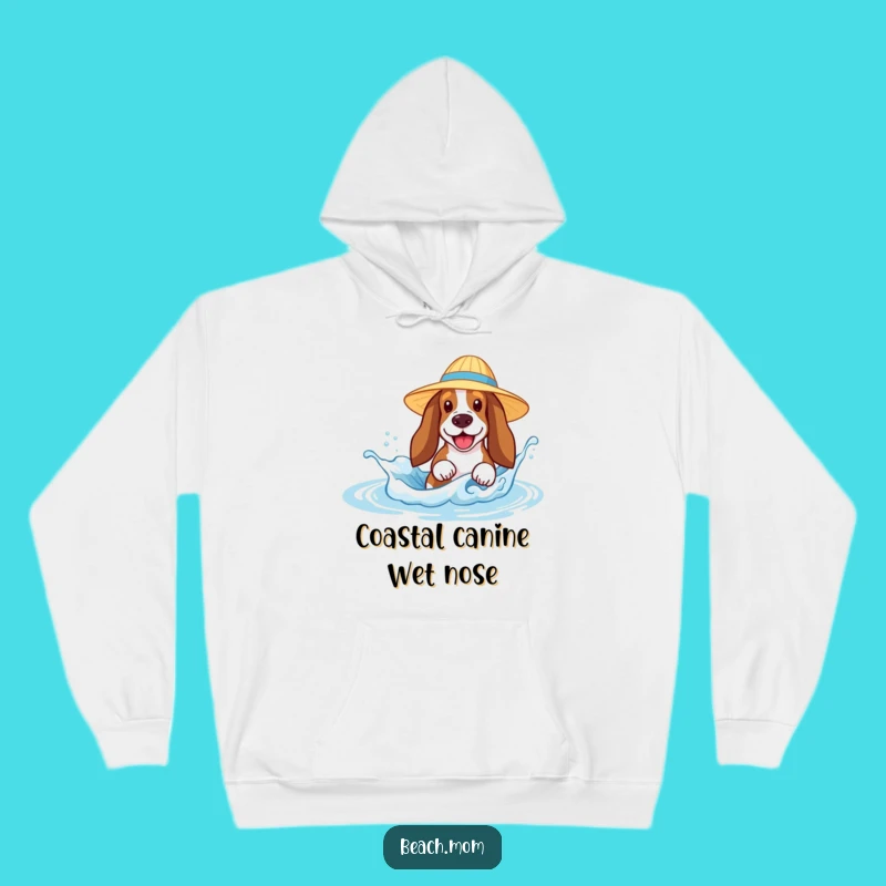 Funny Basset Hound Splash Hoodie - Cozy Beach Dog Sweatshirt Gift