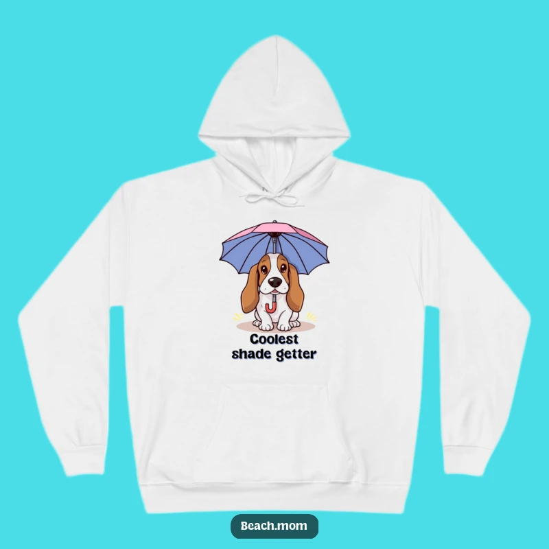 Funny Basset Hound Sun Umbrella Hoodie: Cozy Dog Gift for Relaxed Vibes