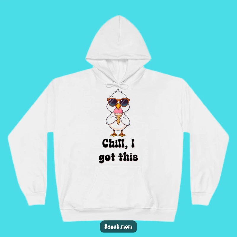 Funny Seagull Hoodie: Cool Sunglasses Character Comfort, Beach Gift