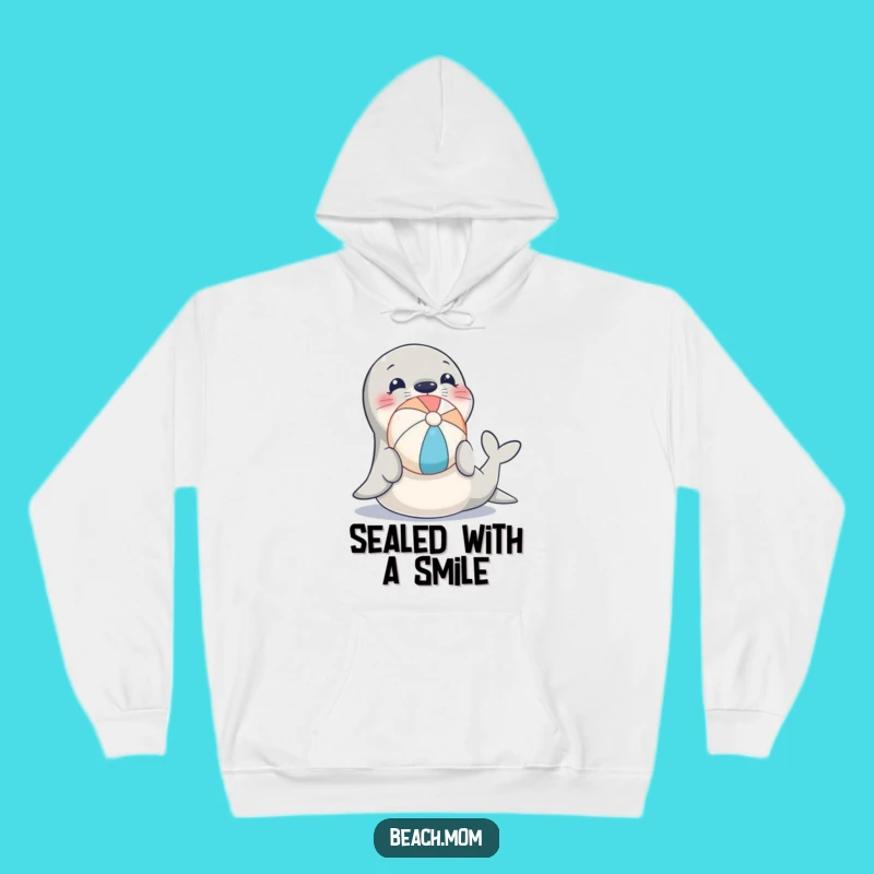 Funny Seal Hoodie: Cozy Beach Ball Balance Comfort Gift!
