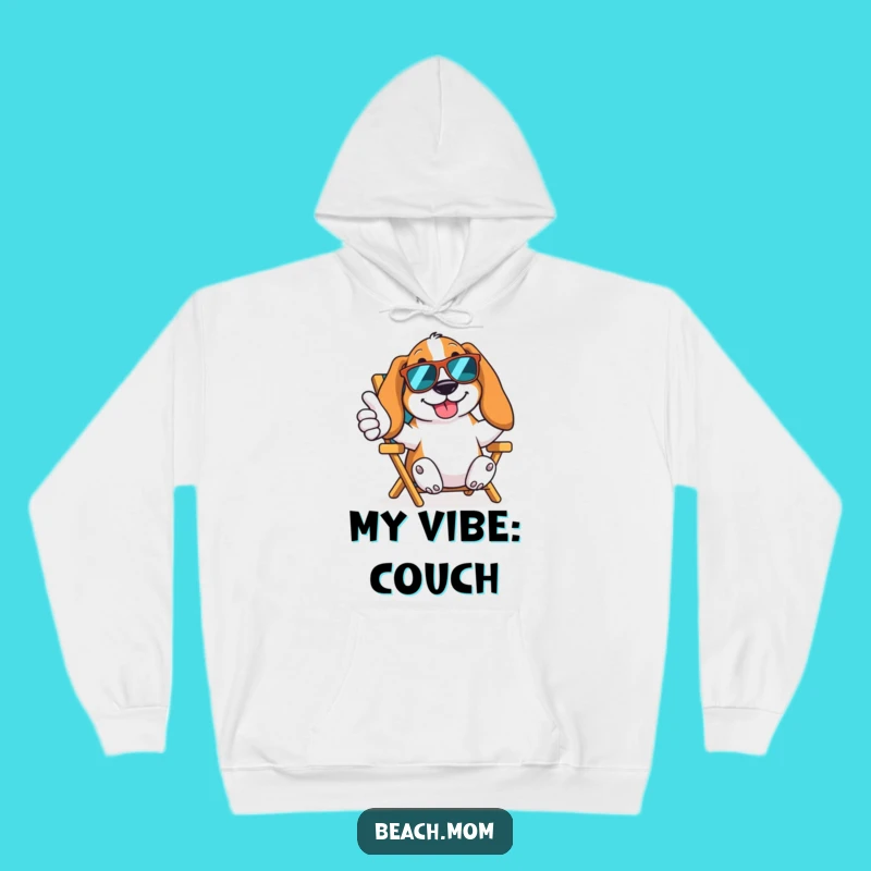 Funny Basset Hound Cool Vibes Hoodie - Beach Dog Sweatshirt Gift