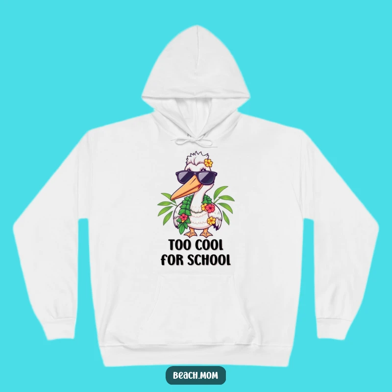 Funny Pelican Shades Lei Hoodie - Cozy Tropical Bird Sweatshirt!