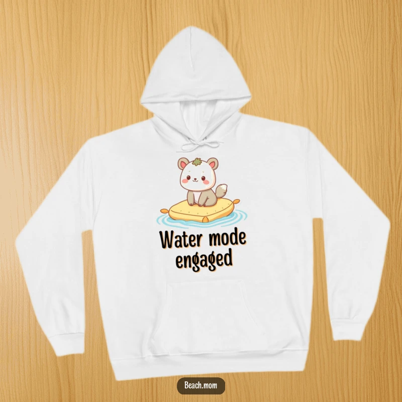 Funny hoodie: A happy animal character is depicted peacefully bobbing on a raft, exuding ultimate relaxation.
