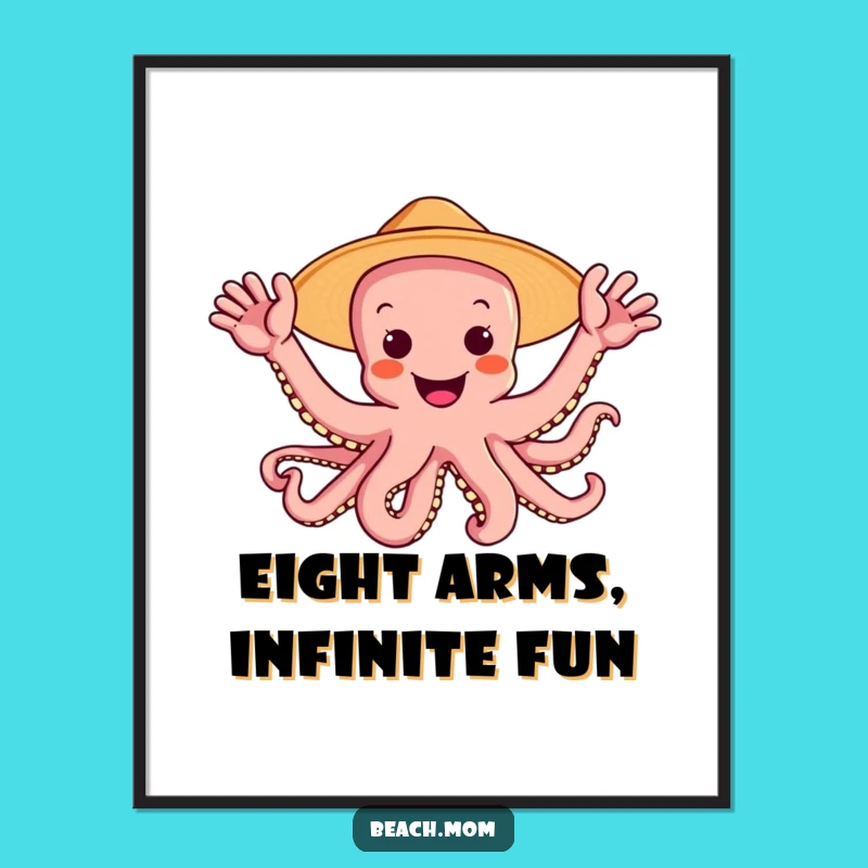 Free Printable Octopus Wall Art: Funny Waving Decor Downloadable