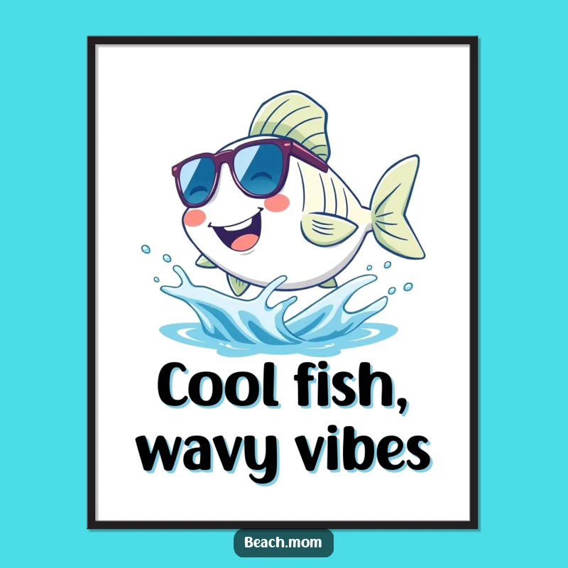Free Printable Cool Fish Art - Tropical Funny Downloadable Wall Decor Gift