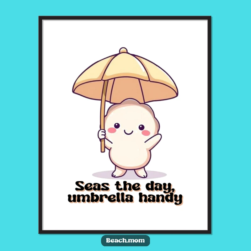 Free Printable Seashell Wall Art: Sunny Beach Character Downloadable Art for Coastal Decor