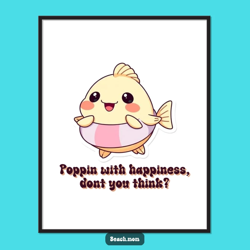 Free Printable Wall Art: Funny Pufferfish Floatie, Hilarious Inflated Downloadable Decor