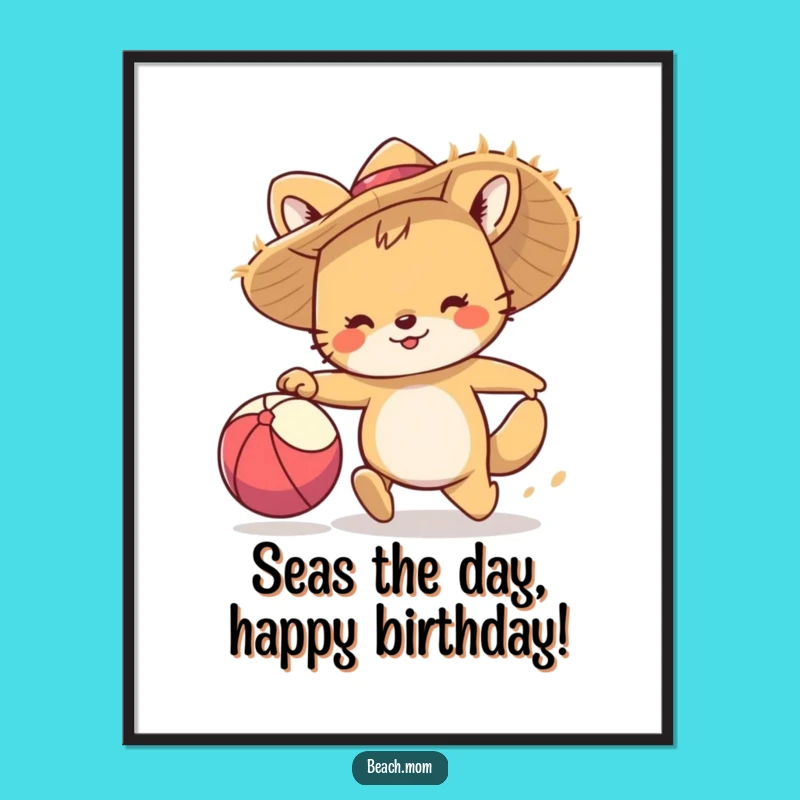 Funny Free Printable Wall Art: Animal's Beach Ball Bash - Downloadable Home Decor!