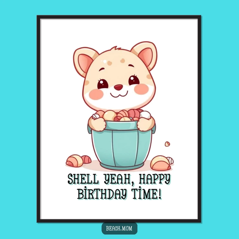 Funny Free Printable Wall Art: Animal's Seashell Collection - Downloadable Beach Decor!