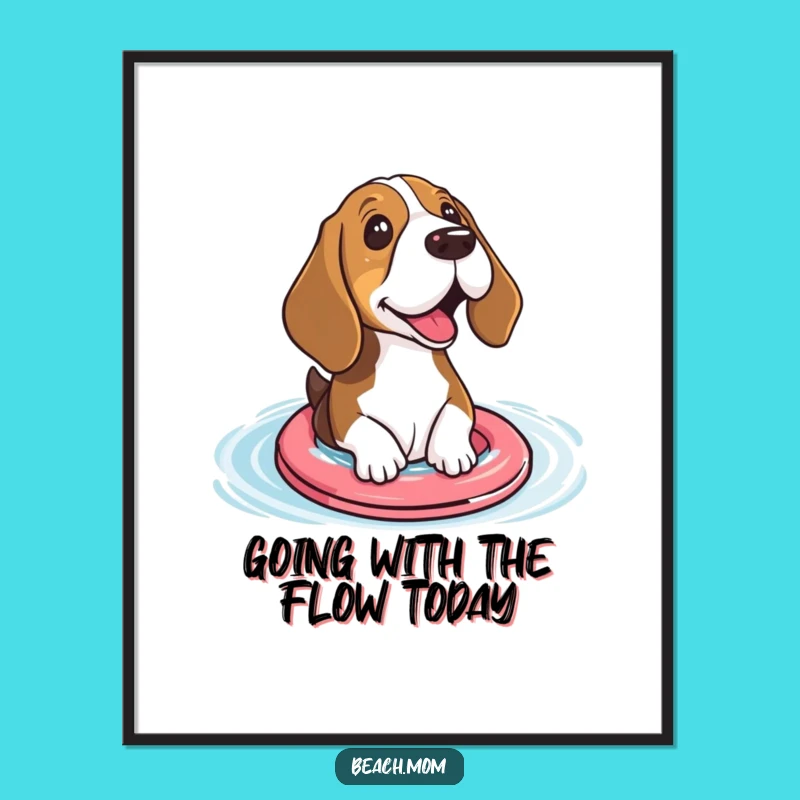 Funny Free Printable Wall Art: Basset Hound Floaties - Hilarious DIY Home Decor