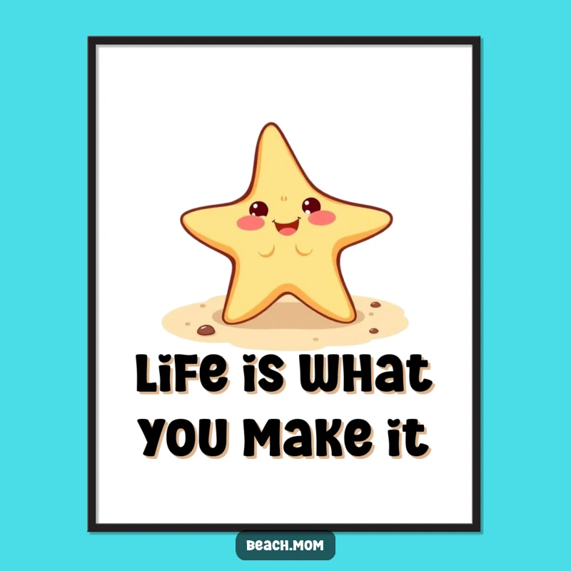 Starfish Art Free Printable: Energetic Cartwheeling Character Downloadable Decor