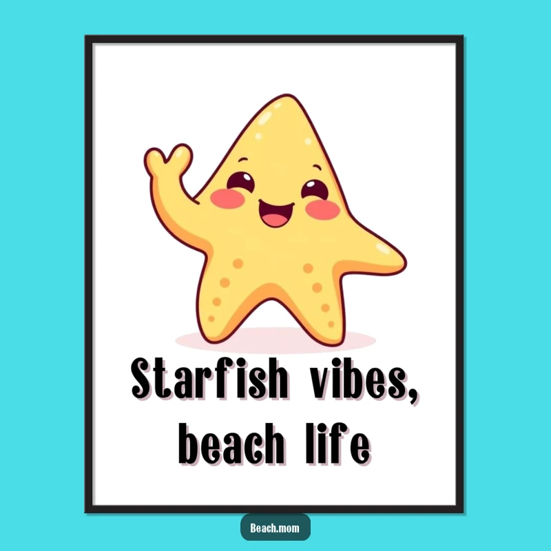 Free Printable Starfish Wall Art: Waving Sea Creature Downloadable Art for Ocean Lovers