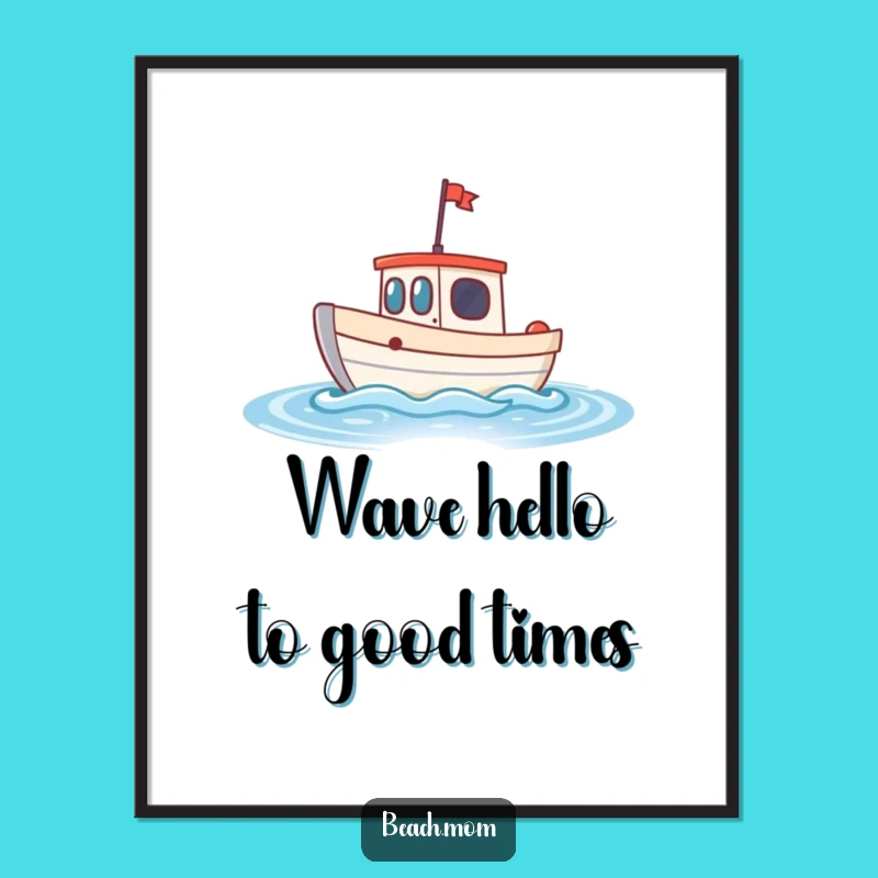 Funny Free Printable Wall Art: Bobbing Boat Serene Decor Downloadable