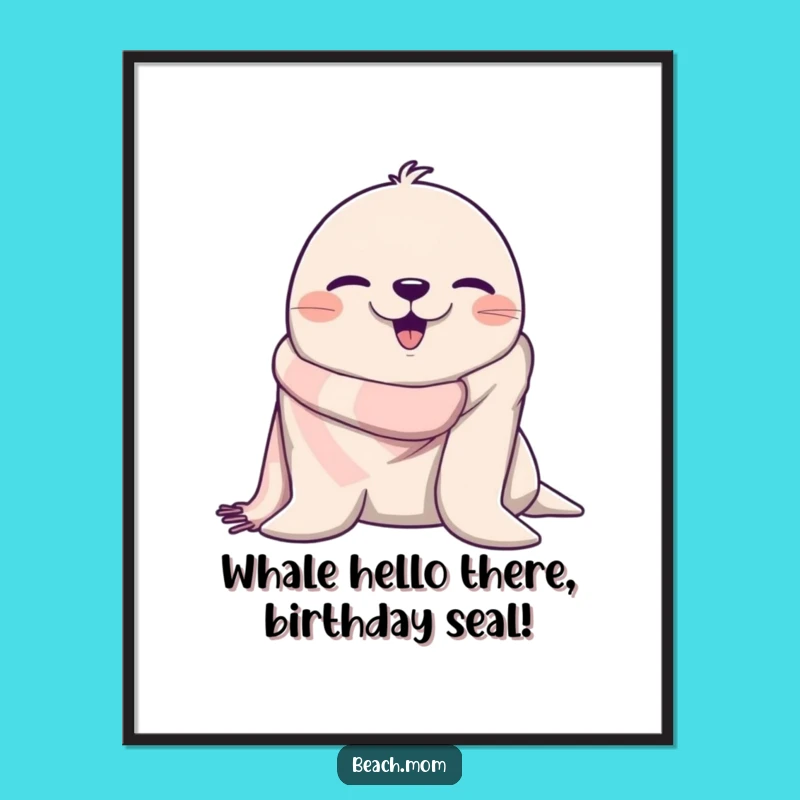 Funny Free Printable Wall Art: Winking Beach Seal - Downloadable Art for Laughs