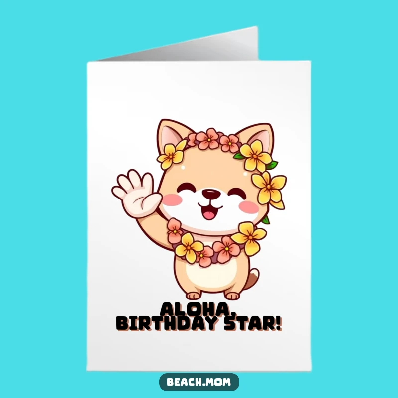 Free Printable Birthday Card: Aloha Greeting Animal, Funny Downloadable Gift for a Tropical Bash!