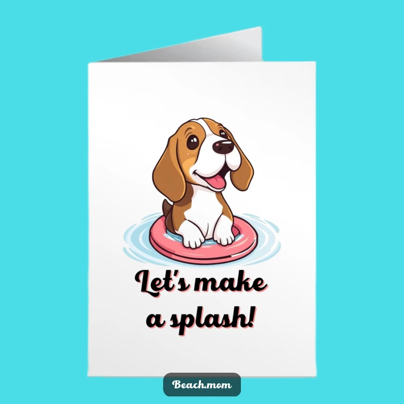 Free Printable Birthday Card: Funny Basset Hound Floaties - Hilarious Downloadable Gift
