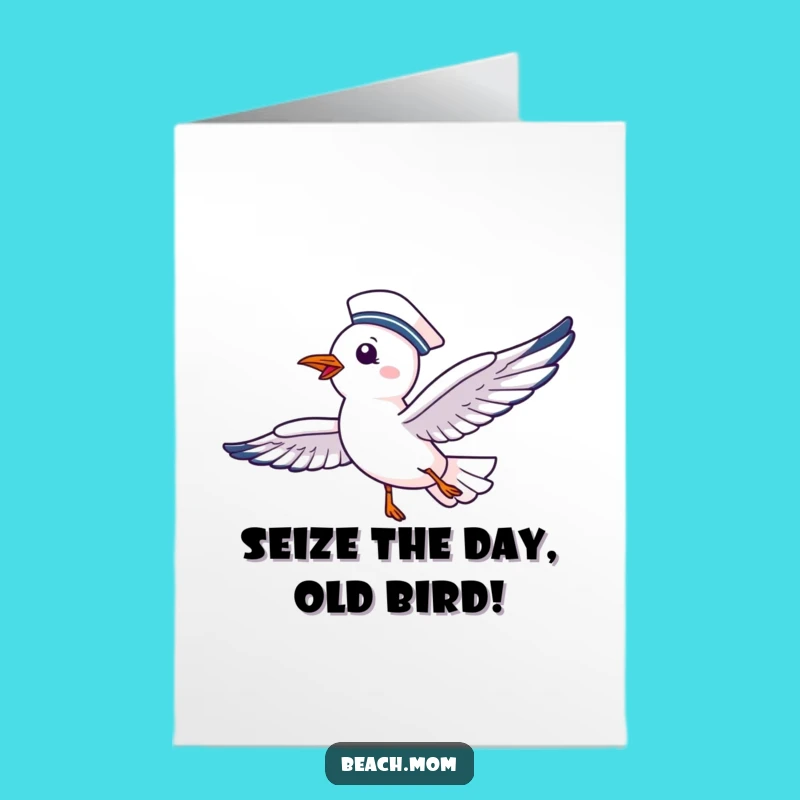 Free Printable Birthday Card: Happy Sailor Seagull Funny Downloadable Gift