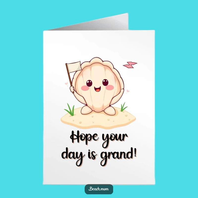 Free Printable Seashell Birthday Card: Funny Beach Flag Holder Gift