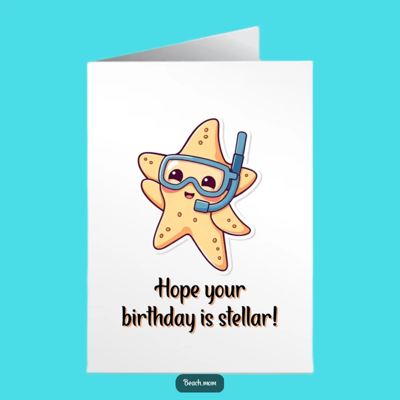 Free Printable Birthday Card: Starfish Snorkel Funny DIY Downloadable Gift