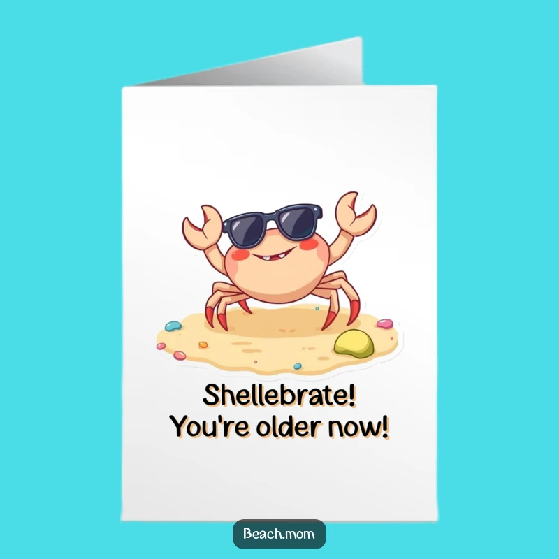 Free Printable Birthday Card: Funny Crab Sunglasses DIY Downloadable Gift