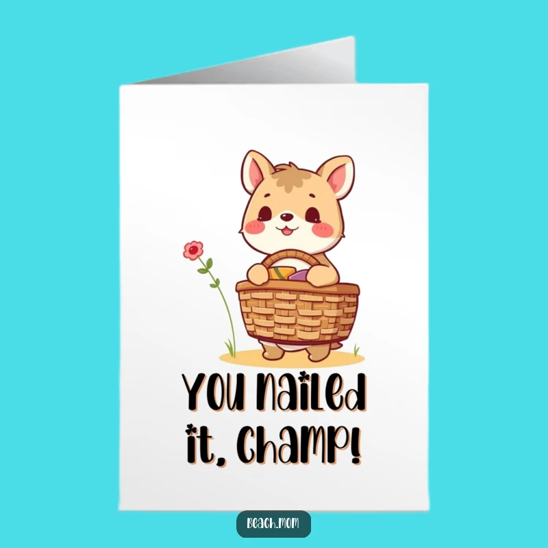 Free Printable Congrats Card: Joyful Picnic Animal, Funny Downloadable Gift for Celebrations!